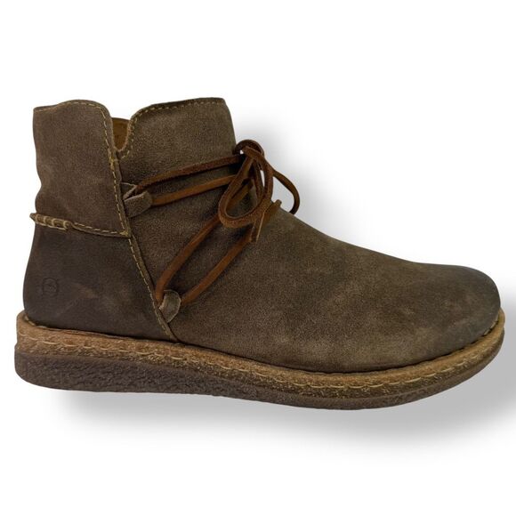 Born Calyn Rustic Distressed Brown Suede Ankle Boots Booties Comfort Womens 11 - Picture 4 of 12